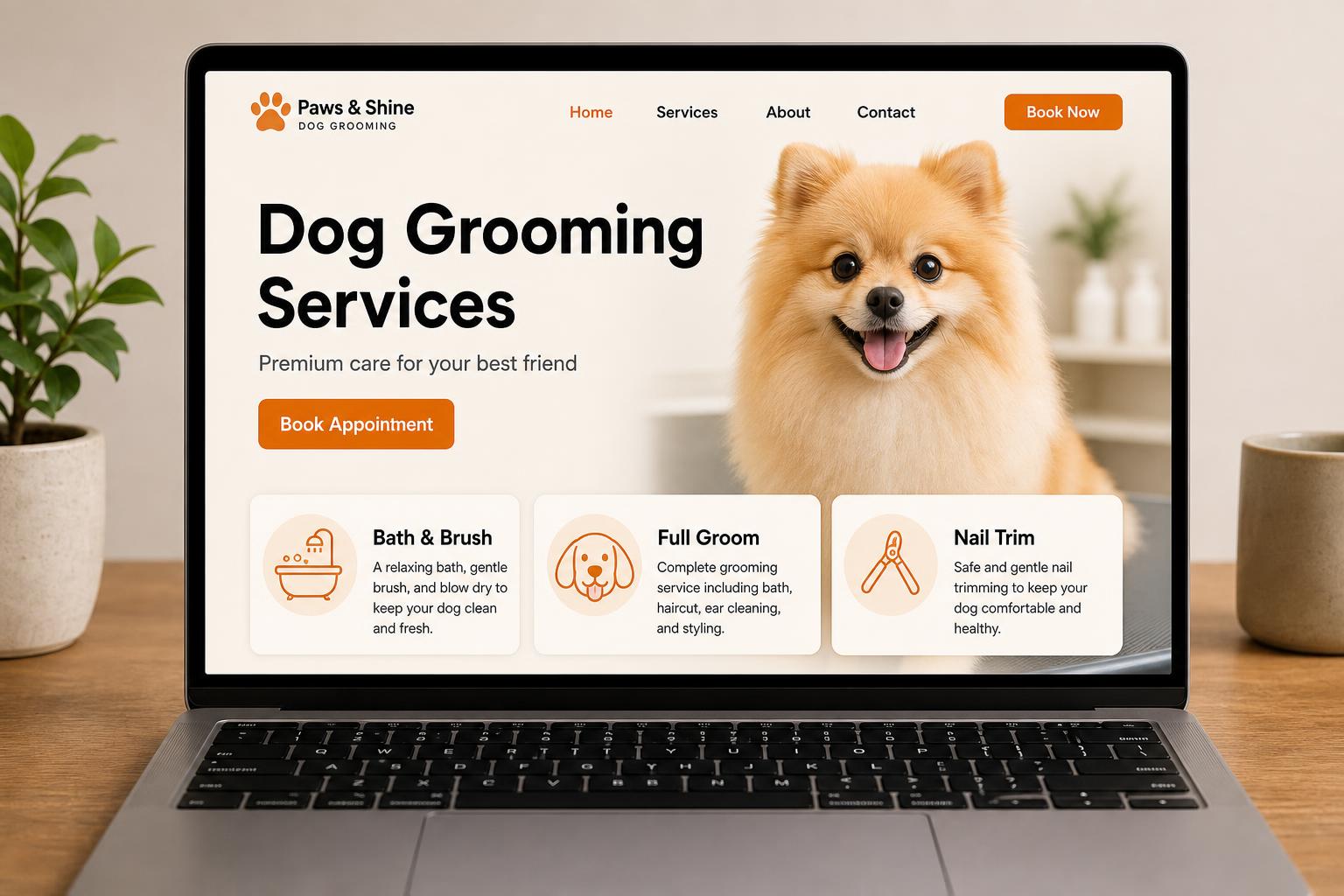 One clean professional one-page website